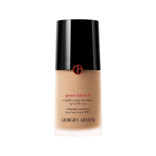 Giorgio Armani Beauty Power Fabric Longwear High Coverage Foundation cloudy translucent bottle of foundation with black...